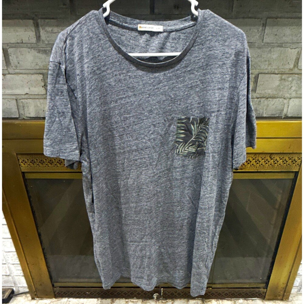Marine Layer Men’s Gray Crew Neck Short Sleeve Pocket T-Shirt Size L/XL